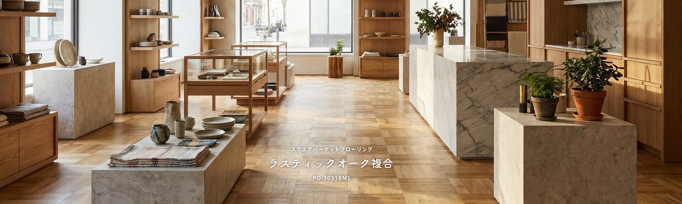 ラスティックオーク複合スクエアパーケットフローリング