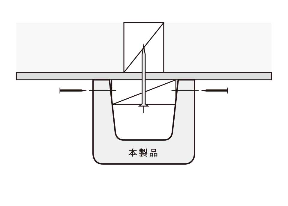 3.商品に適した長さの釘、またはビスを側面から300ミリピッチで施工してください。